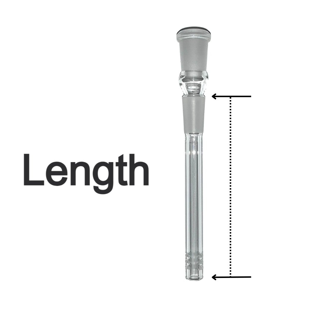14-14mm Glass Percolated Down Stem 14mm Male 14mm Female Various Lengths - The Bong Baron