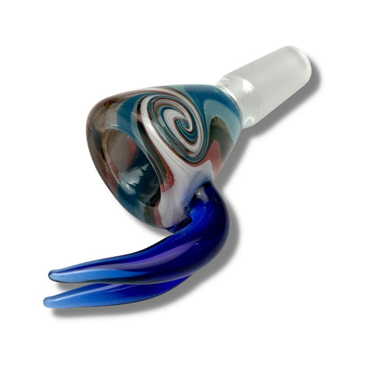 14mm Blue Rabbit Ear Swirl Cone Piece - The Bong Baron