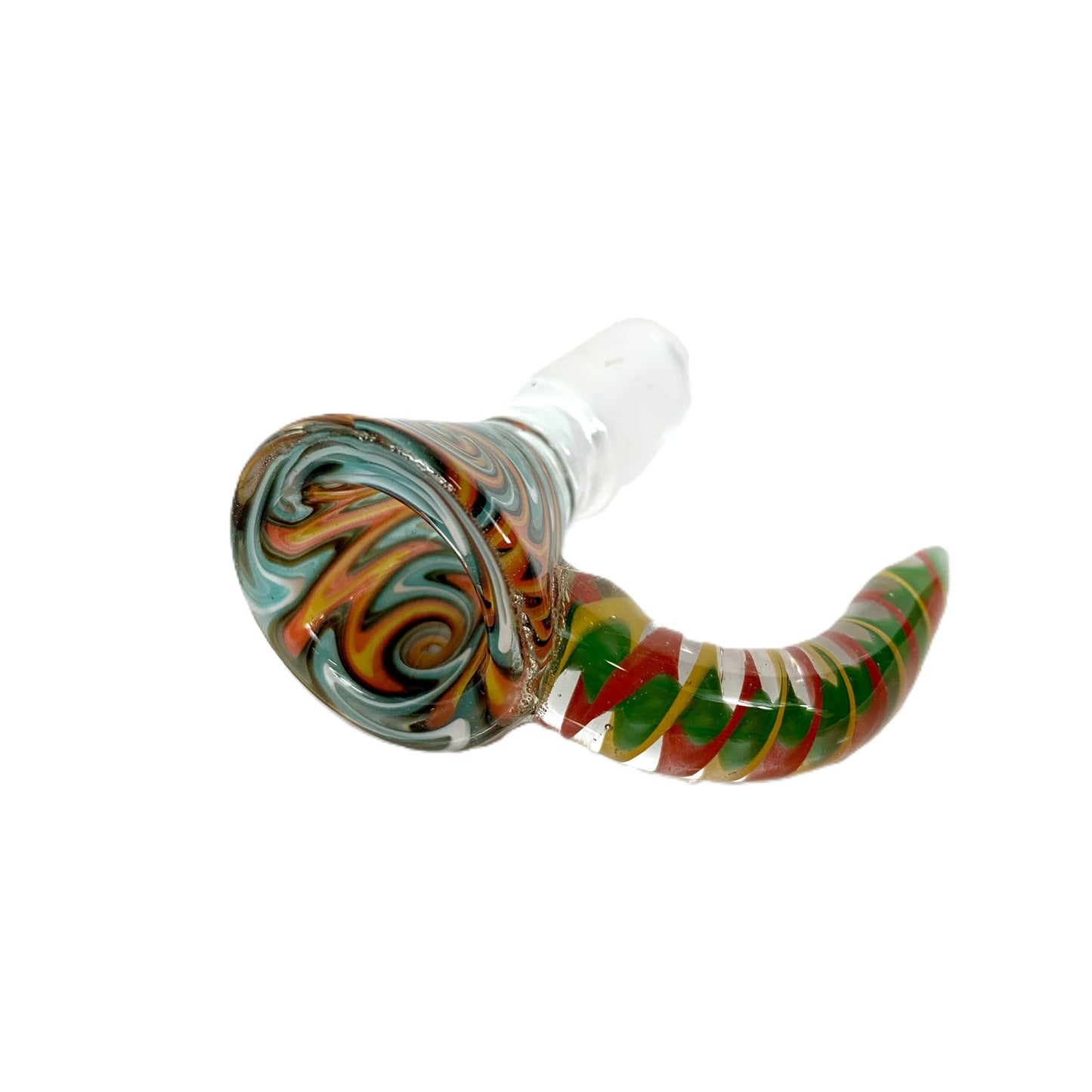 14mm Glass Cone Piece with Rasta Rams Horn - The Bong Baron