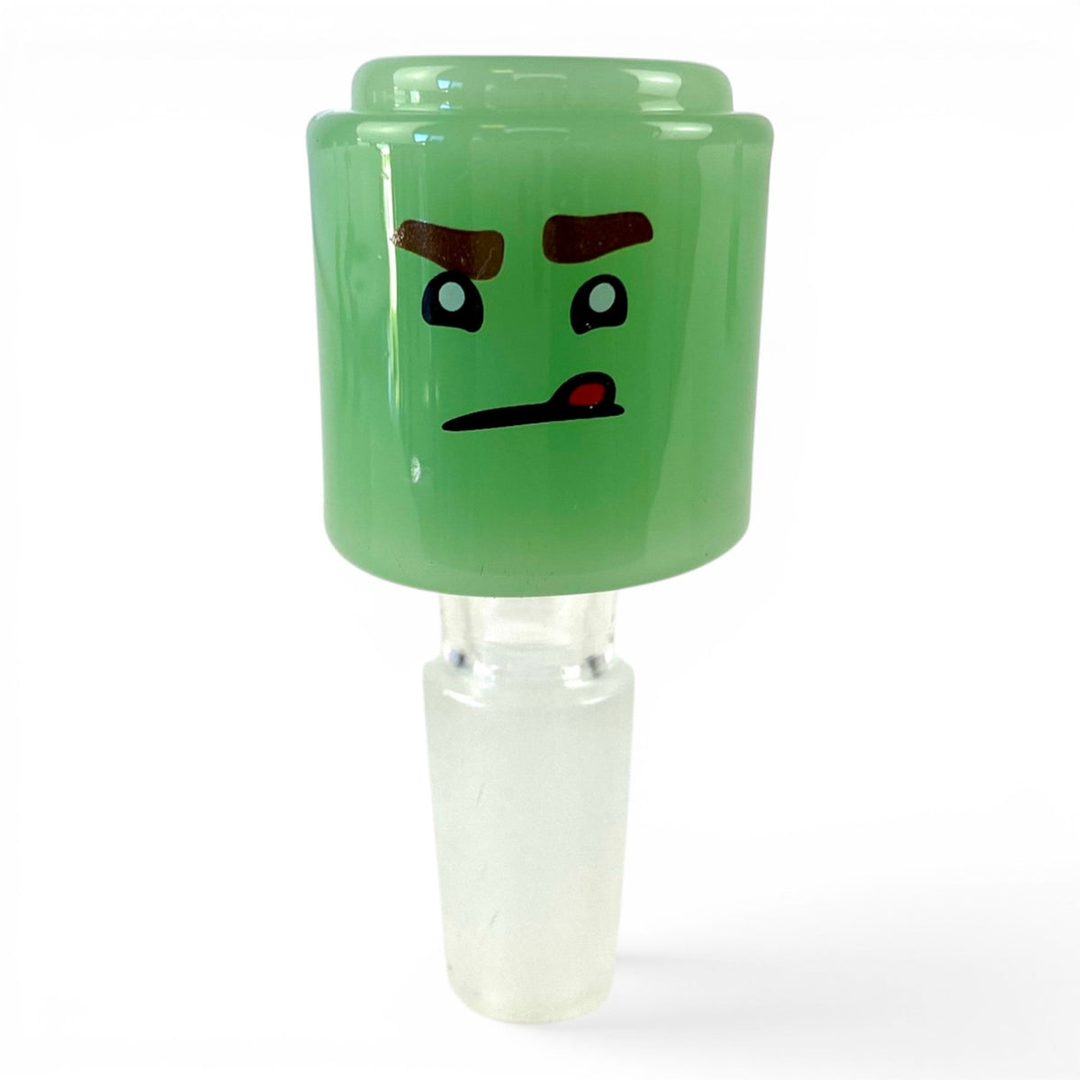 14mm Green Block Head Cone Piece Assorted Styles - The Bong Baron