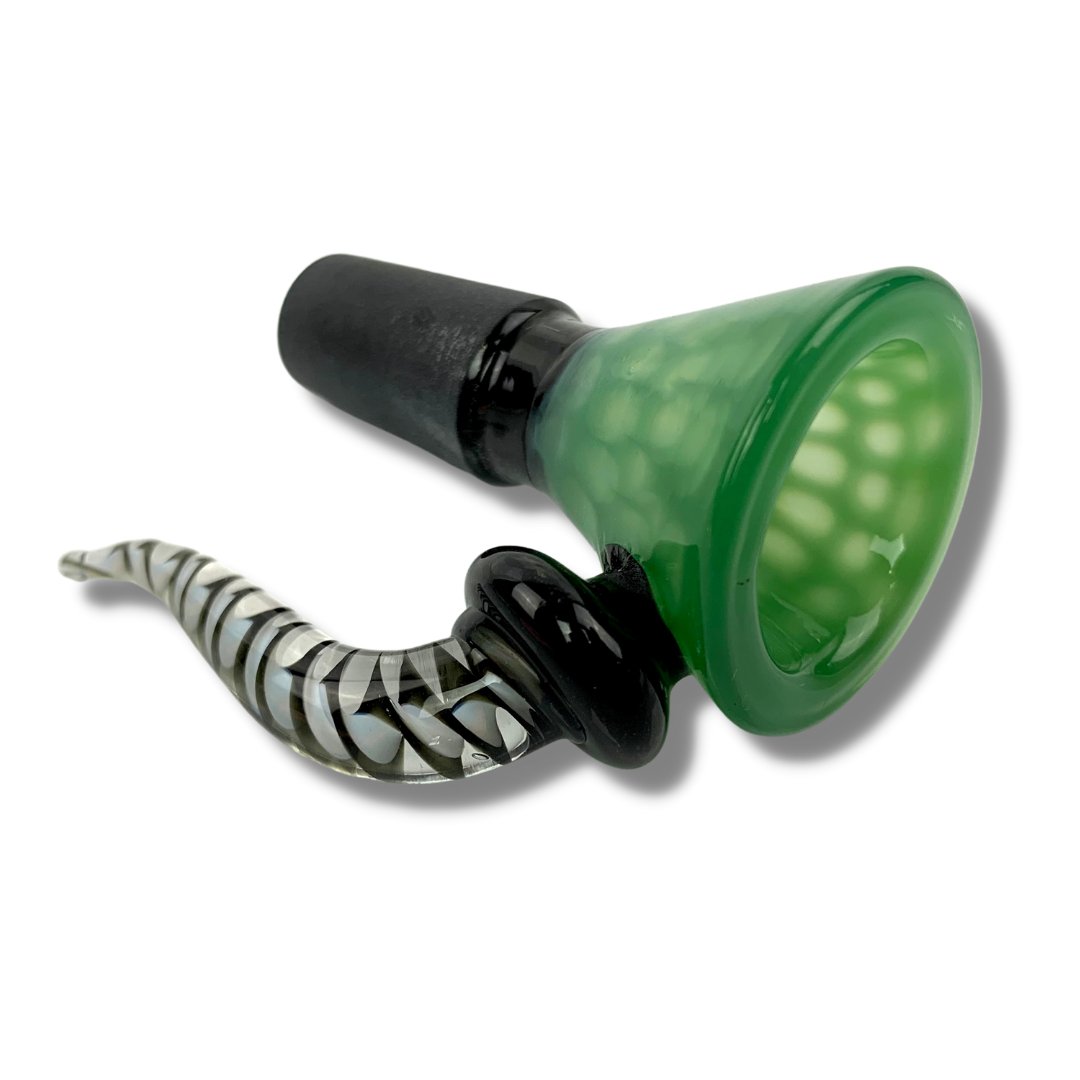 14mm Green Rams Horn Cone Piece Male - The Bong Baron