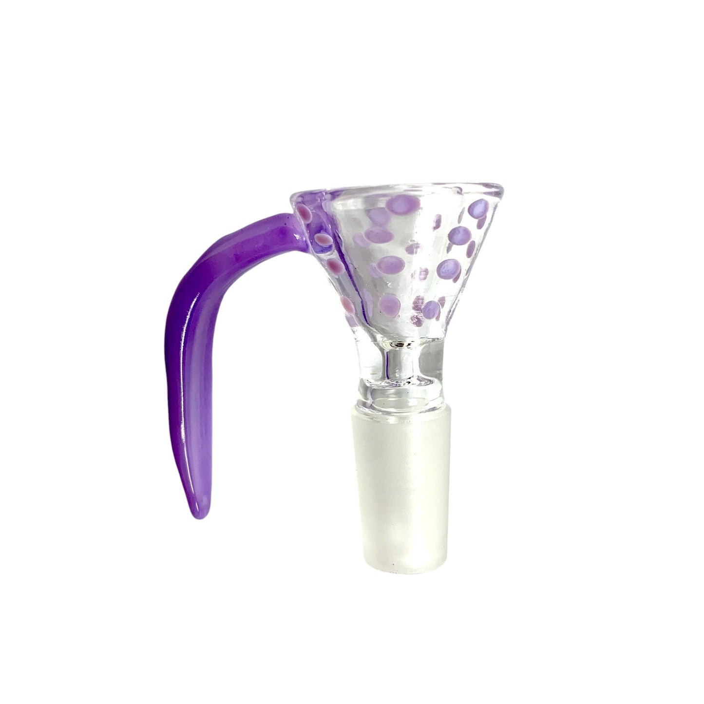 14mm Rams Horn Cone Piece Purple Spots - The Bong Baron