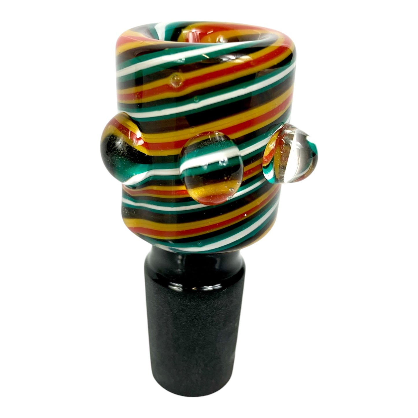 18mm Candy Swirl Cone Piece with Charcoal Joint - The Bong Baron