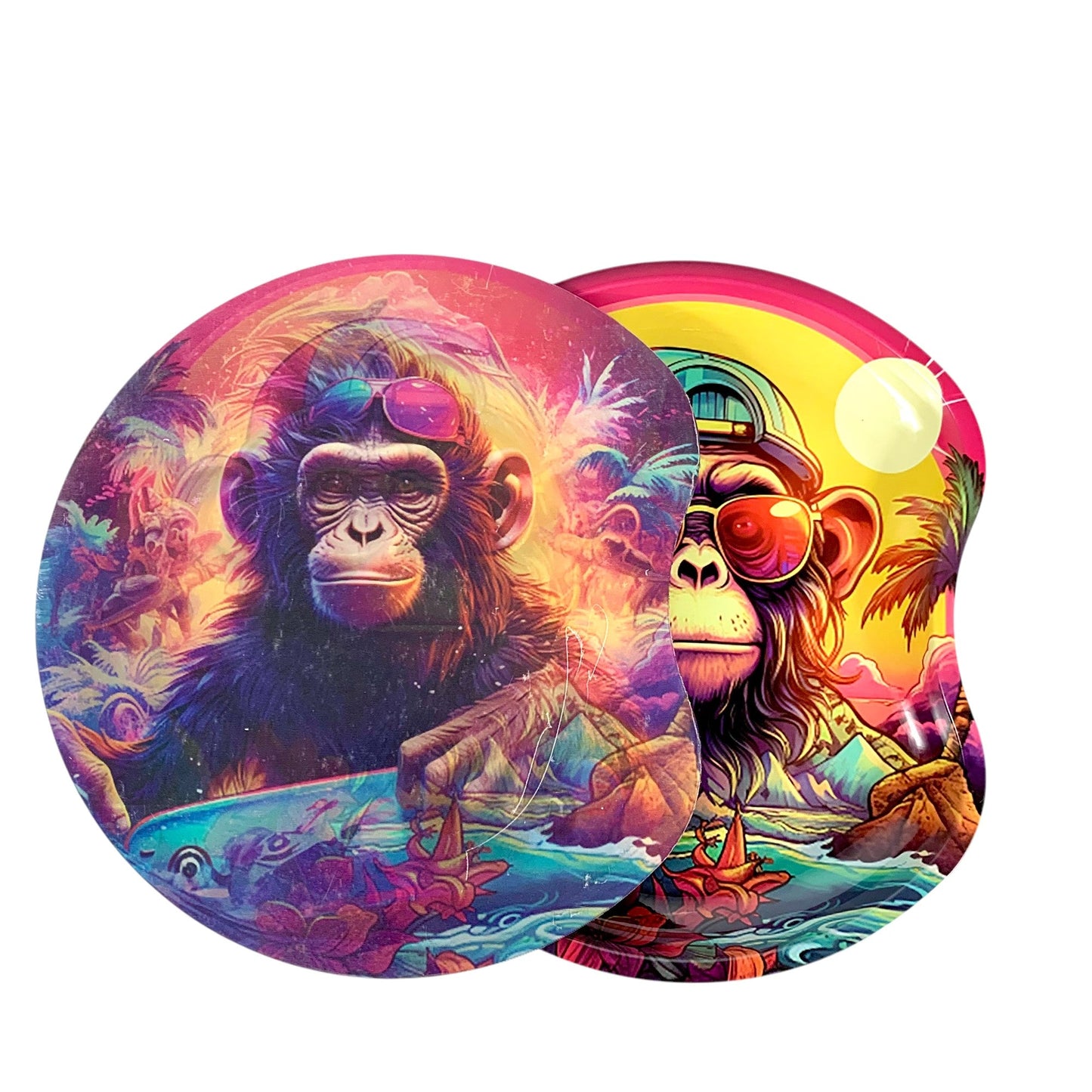 3D Holographic Monkey Vibes Rolling Tray with Magnetic lid 18 x 17cm - The Bong Baron