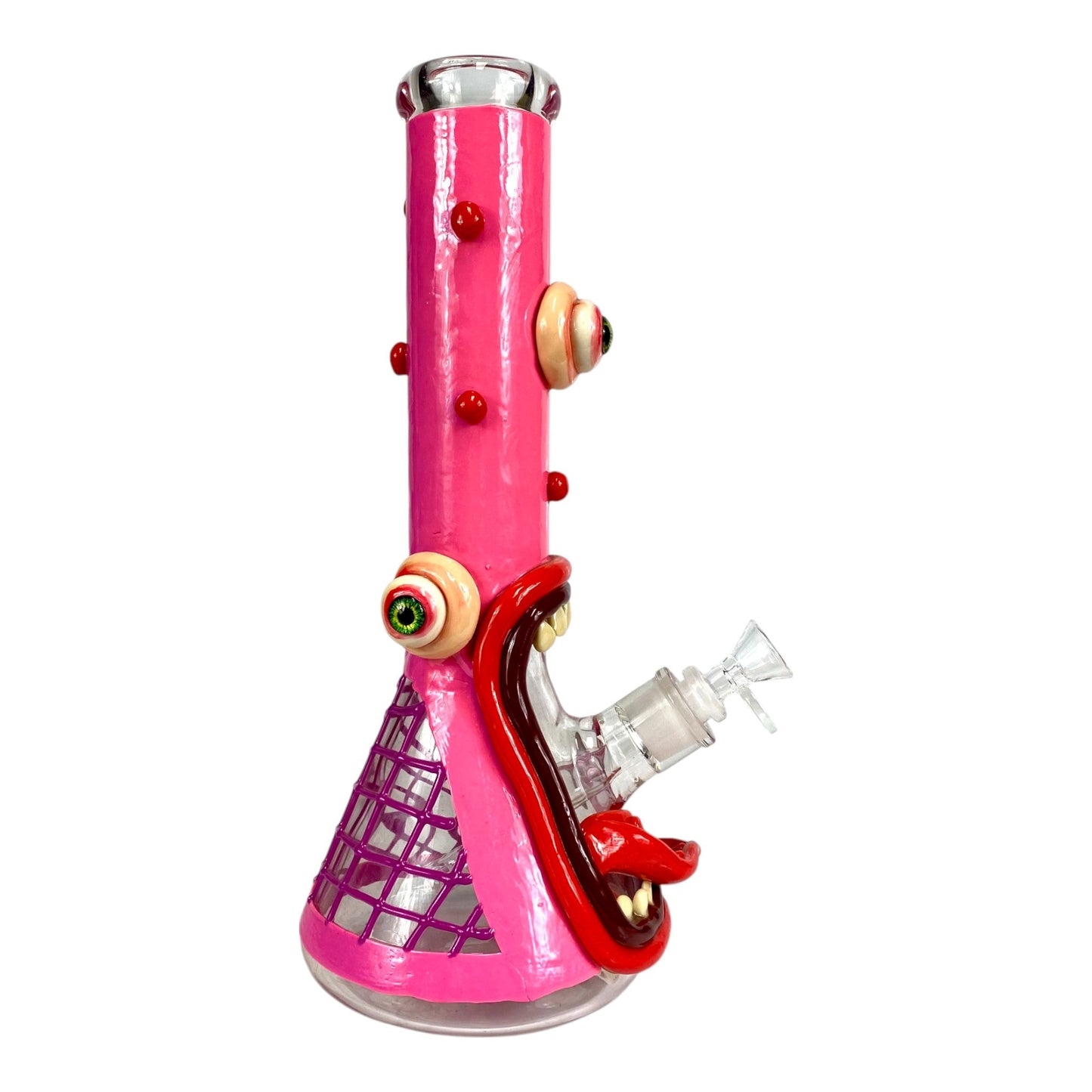 3D Pink Monster 7mm Thick Beaker Bong 32cm - The Bong Baron