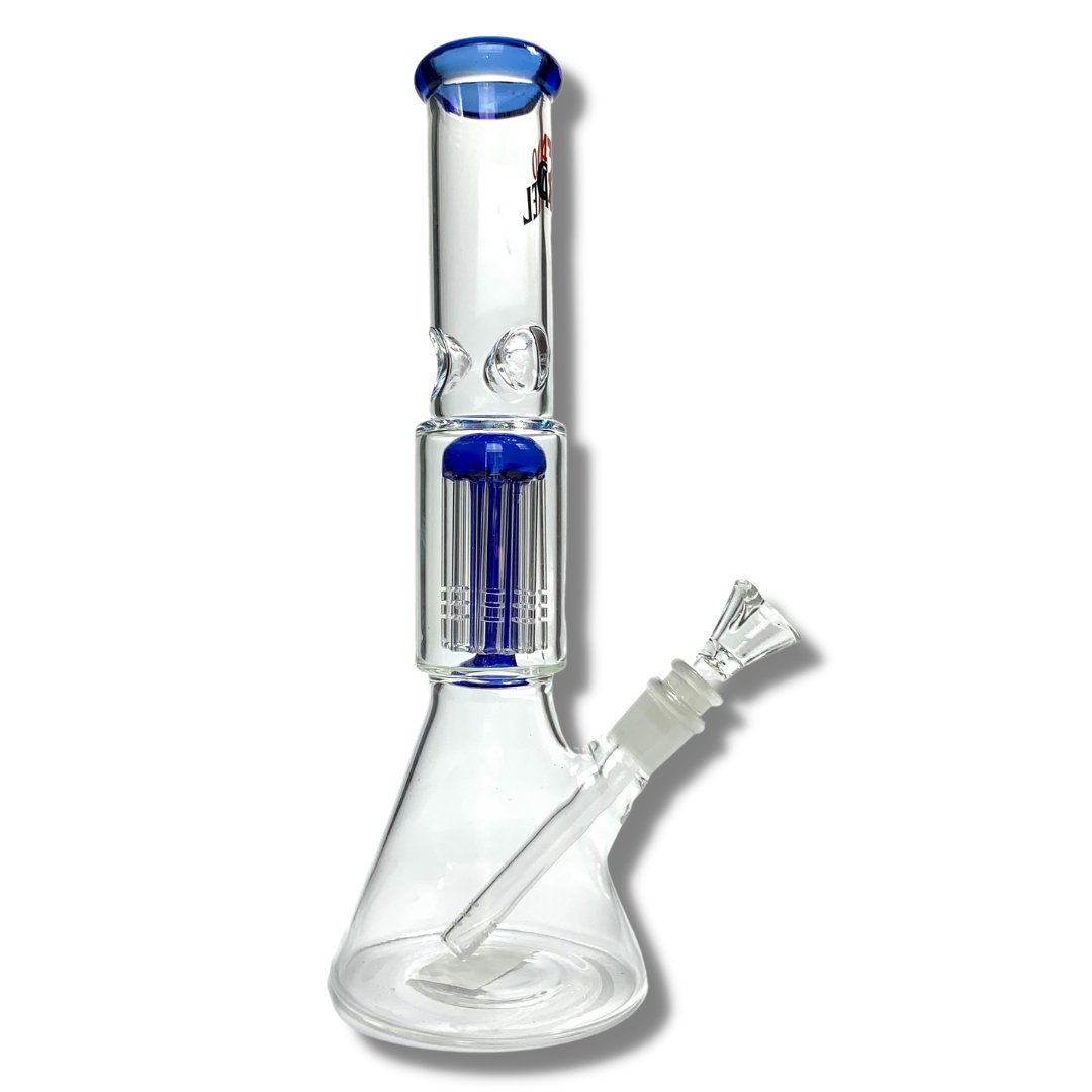 420 Cartel Beaker Bong with Tree Perc 30cm Blue - The Bong Baron
