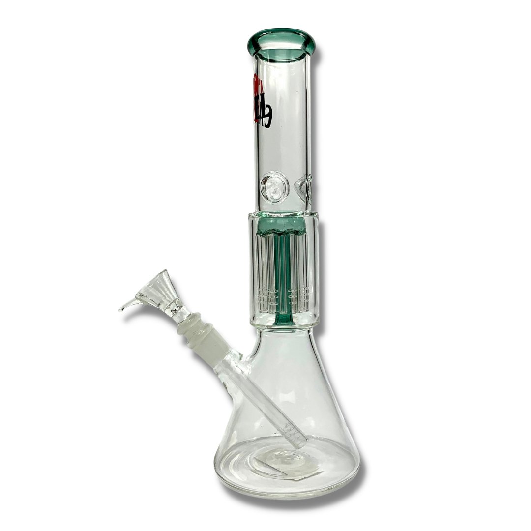 420 Cartel Beaker Bong with Tree perc 30cm Green - The Bong Baron
