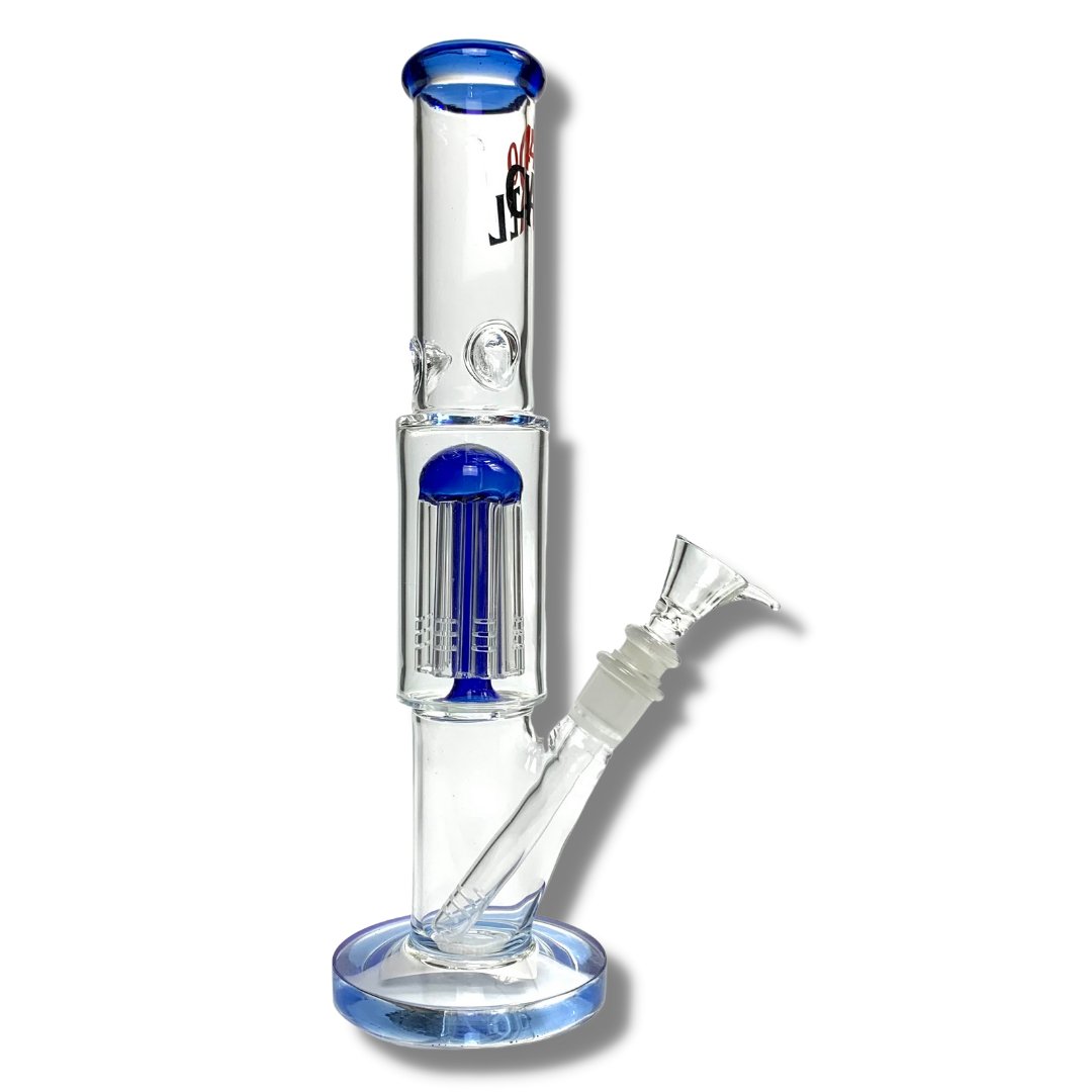 420 Cartel Tree Perc Straight Shooter Bong 30cm Blue - The Bong Baron