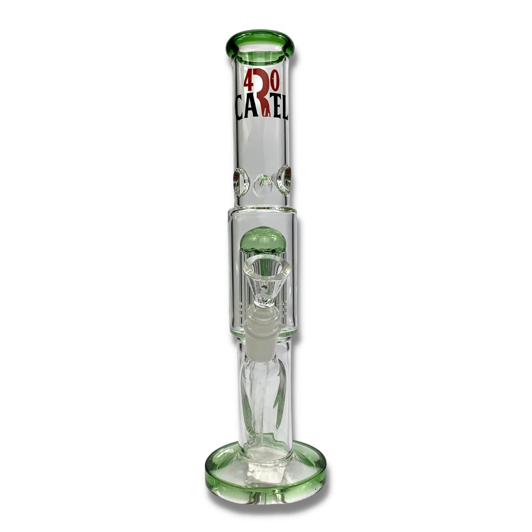 420 Cartel Tree Perc Straight Shooter Bong 30cm Green - The Bong Baron