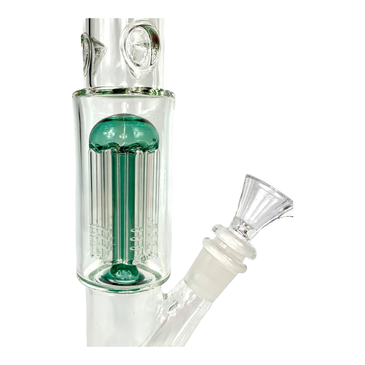 420 Cartel Tree Perc Straight Shooter Bong 30cm Teal - The Bong Baron