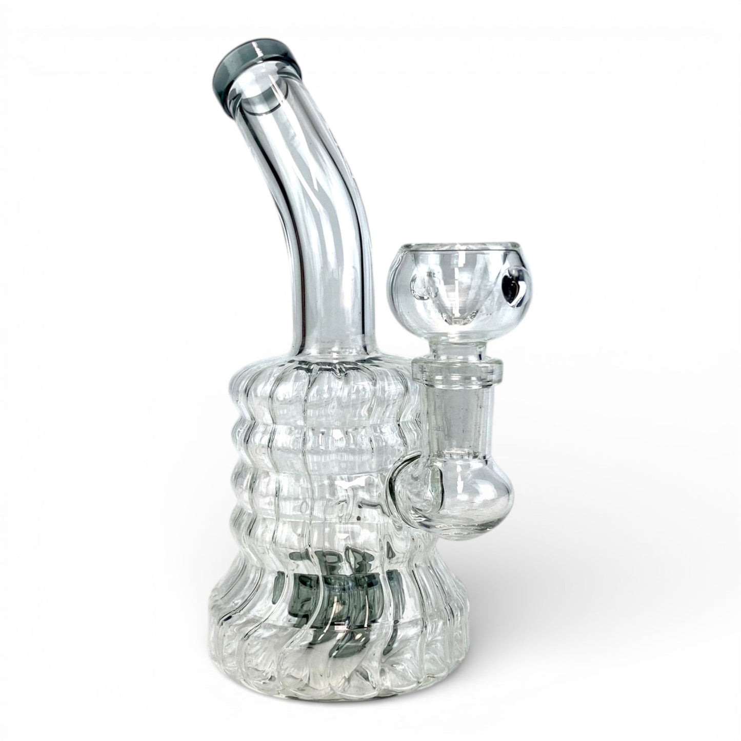 70's Swirl Glass Bong and Dab Rig 16cm Ash Green - The Bong Baron