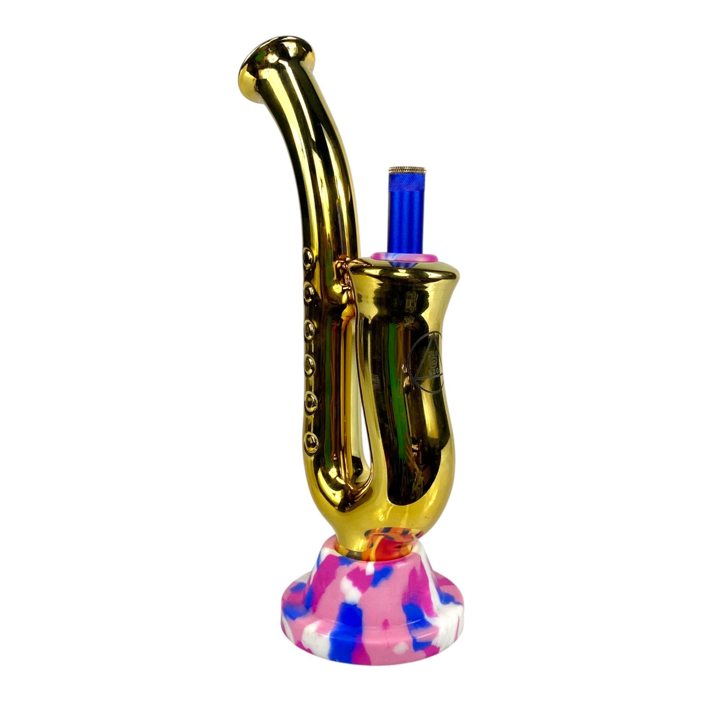 710@420 Gold Saxophone Bong 28cm - The Bong Baron