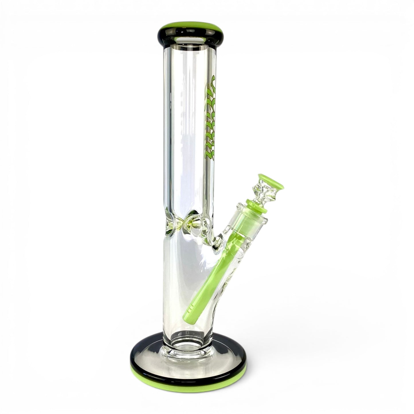 Hittn 9mm Thick Straight Tube Bong 35cm Green