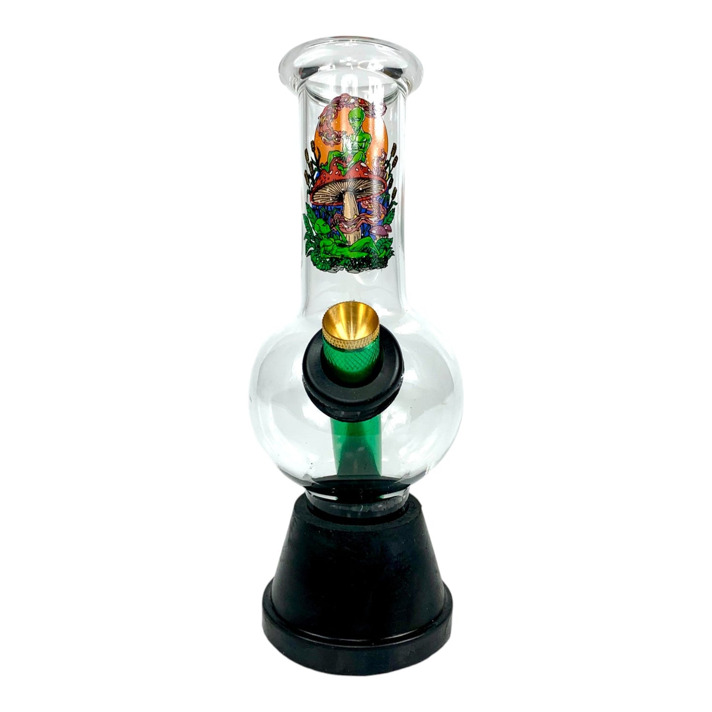 Alien Mushroom Glass Bubble Bong 18cm - The Bong Baron