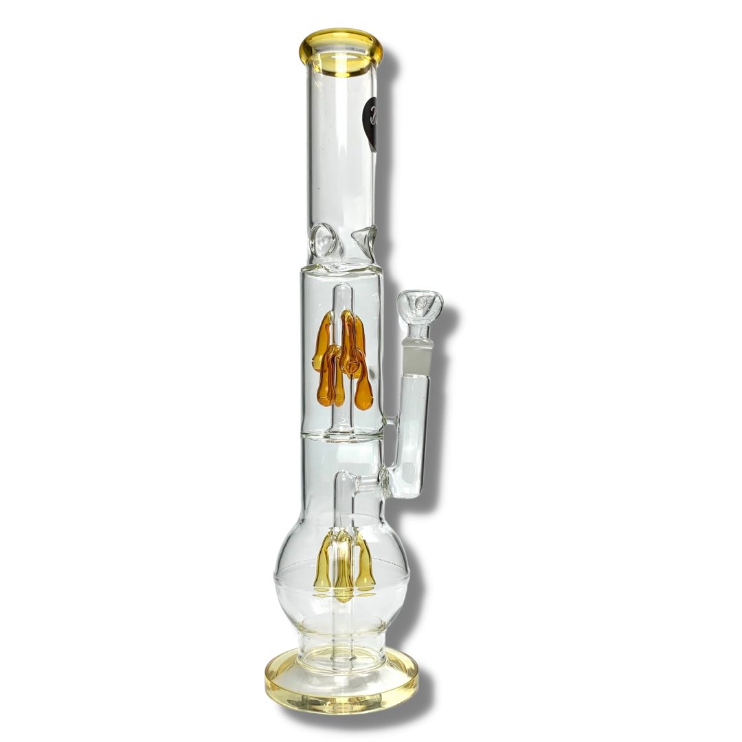 Billy Mate Dual Chamber Tear Drop Perc Bong 46cm Amber - The Bong Baron