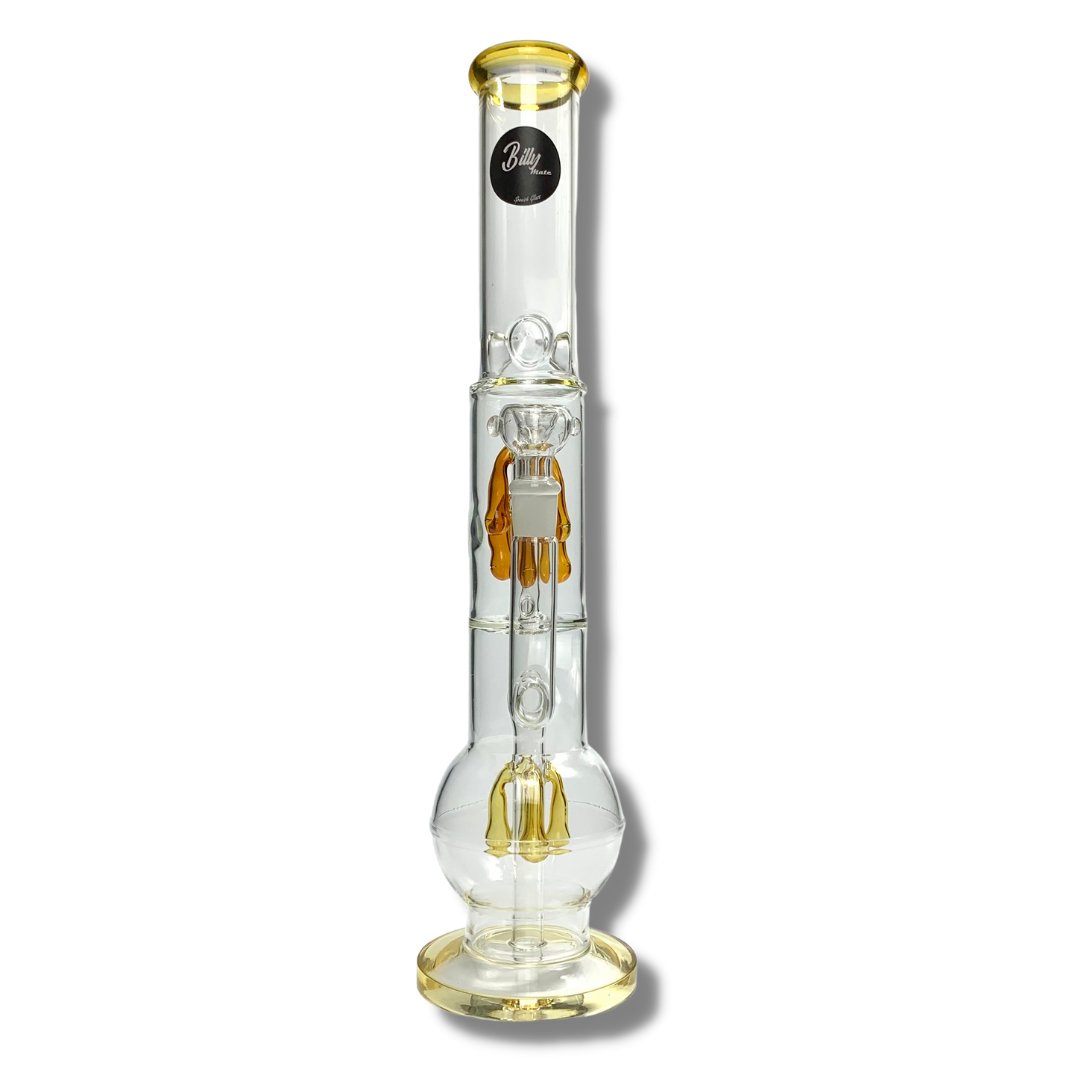 Billy Mate Dual Chamber Tear Drop Perc Bong 46cm Amber - The Bong Baron