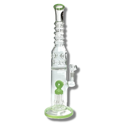 Billy Mate Dual Jelly and Honeycomb Disc Perc Bong 43cm Green - The Bong Baron