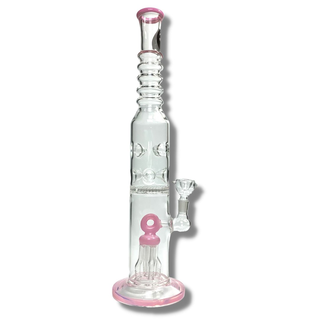 Billy Mate Dual Jelly and Honeycomb Disc Perc Bong 43cm Pink - The Bong Baron