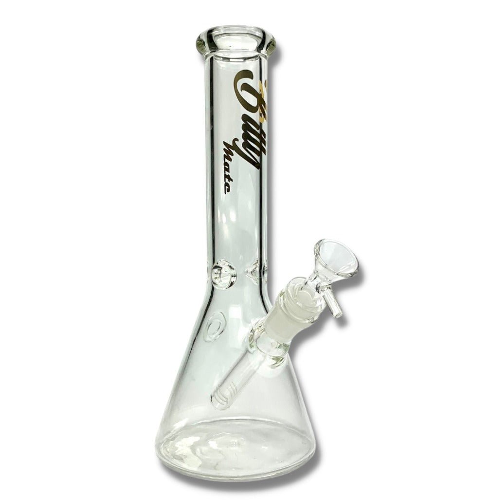 Billy Mate Glitzy Glass Beaker Bong 25cm Clear - The Bong Baron