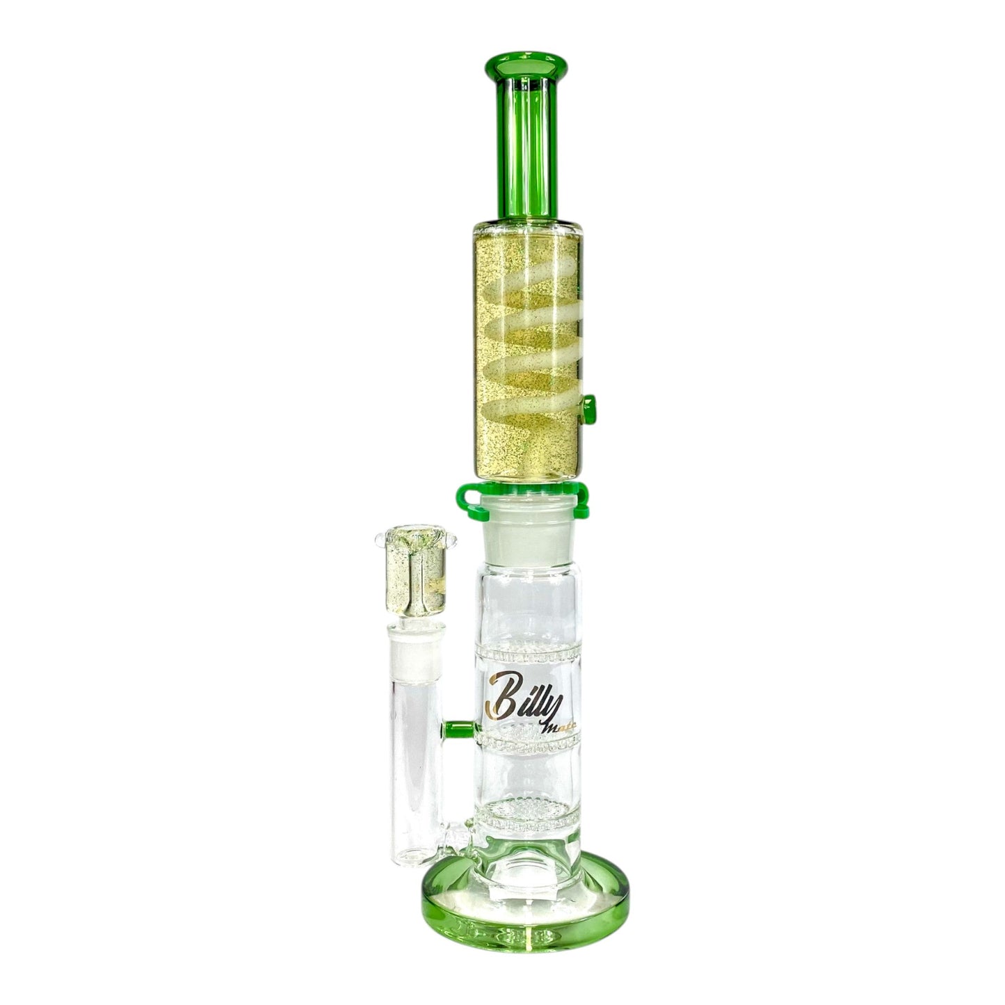 Billy Mate Triple Honeycomb Perc Glycerine Cooled Bong 39cm Green - The Bong Baron