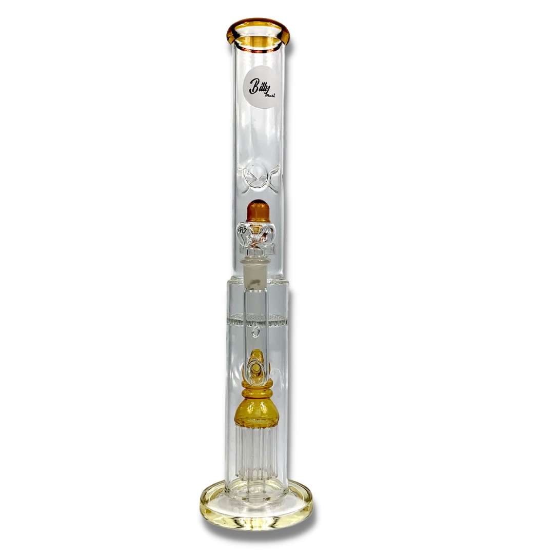 Billy Mate Triple Perc Straight Shooter Bong 45cm Amber - The Bong Baron