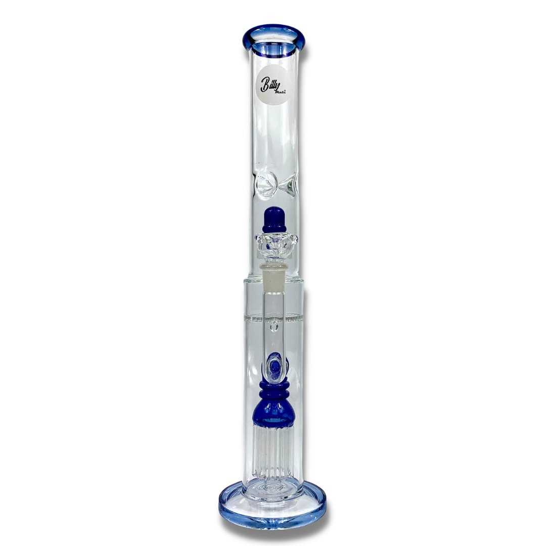 Billy Mate Triple Perc Straight Shooter Bong 45cm Blue - The Bong Baron