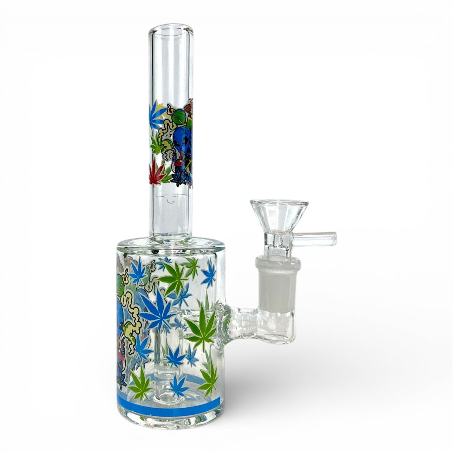 Blue Alien Glow in Dark Mini Barrel Bong 17cm - The Bong Baron