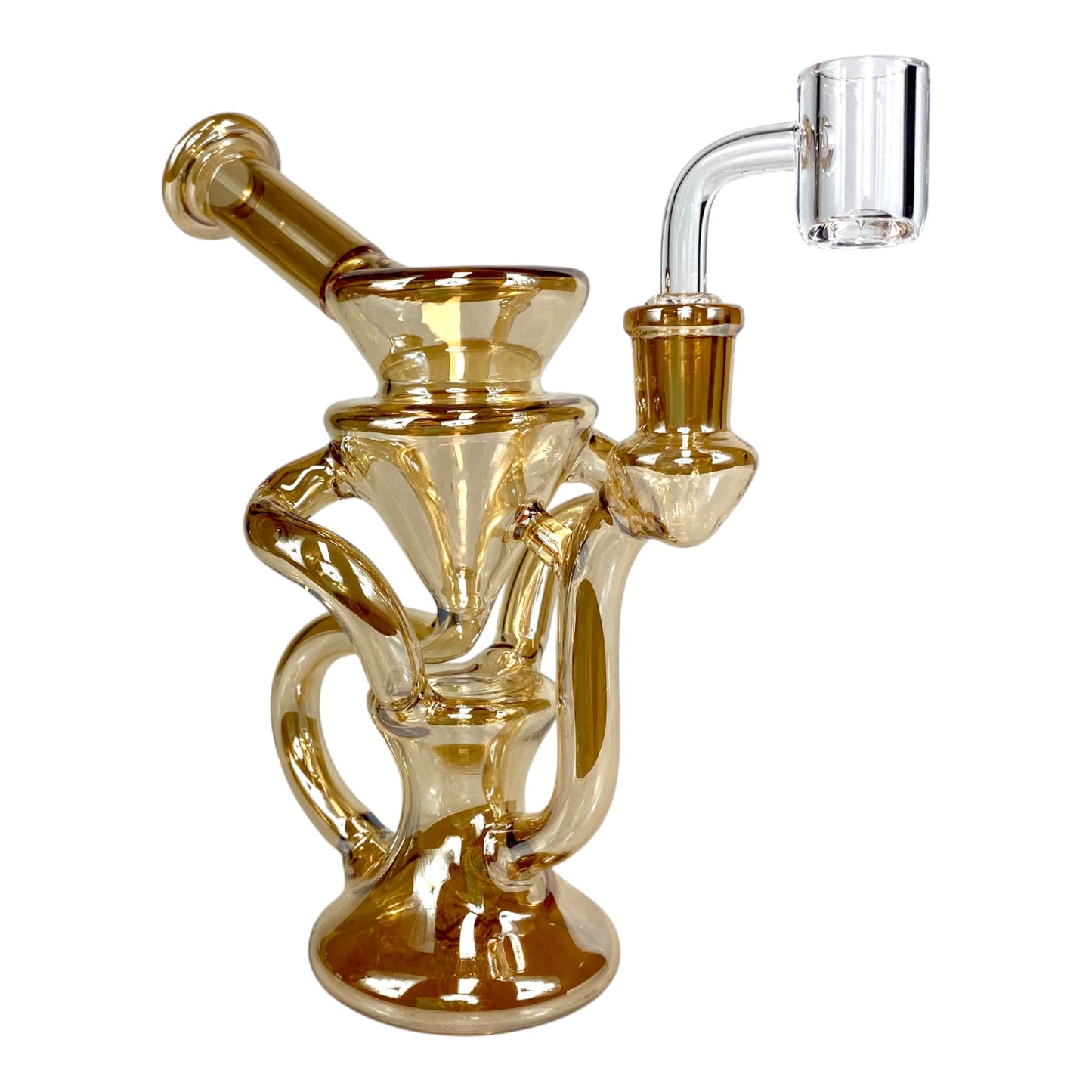 Bronze Holographic Glass Recycler Bong – 16cm - The Bong Baron