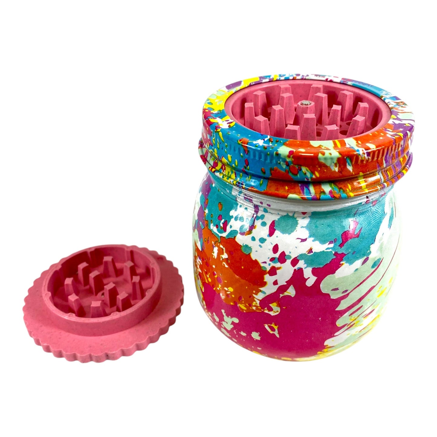 Colour Splash Stash Jar and Herb Grinder - The Bong Baron