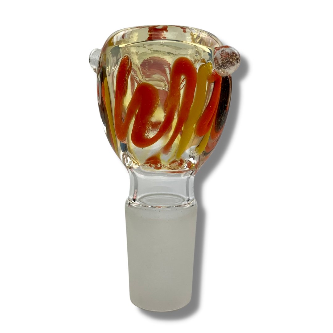 Coloured Swirl 18mm Male Glass Cone Piece - The Bong Baron