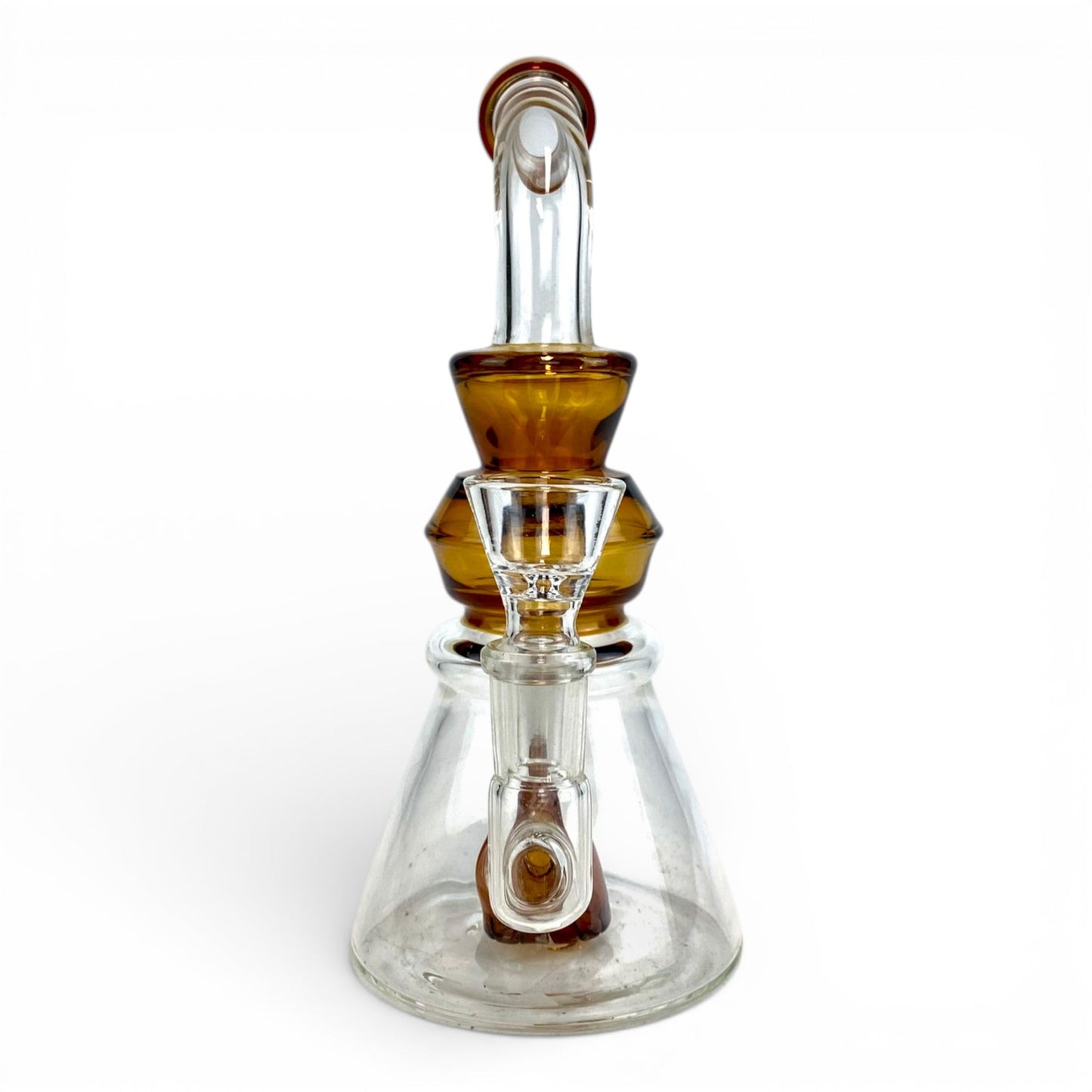 Cone Perc Bong and Dab Rig 19cm Amber - The Bong Baron