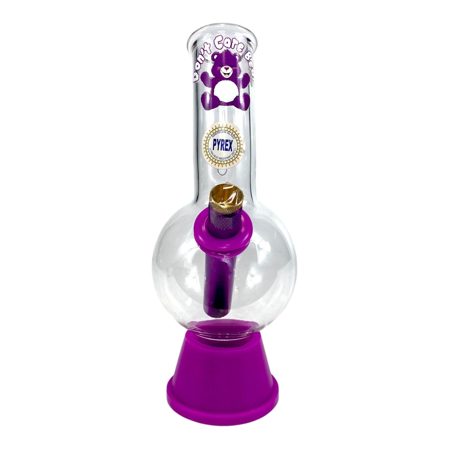 Don't Care Bear Bubble Bong 20cm Purple - The Bong Baron
