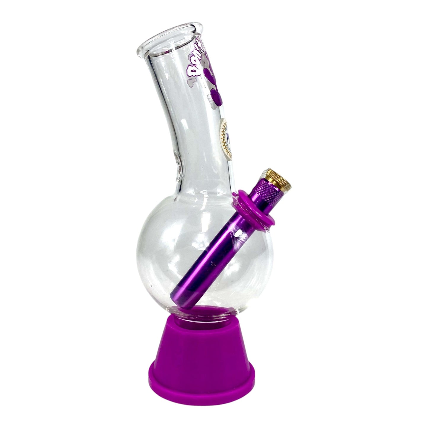 Don't Care Bear Bubble Bong 20cm Purple - The Bong Baron