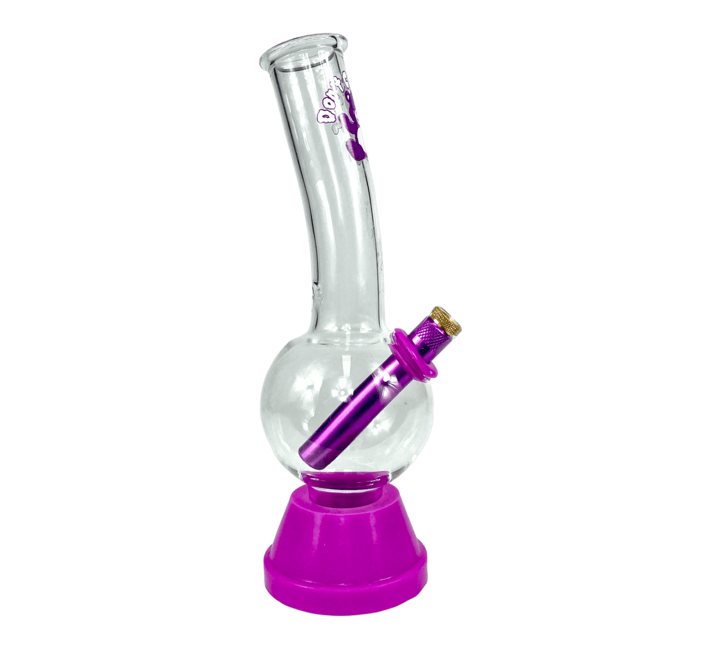 Don't Care Bear Bubble Bong 25cm Purple - The Bong Baron