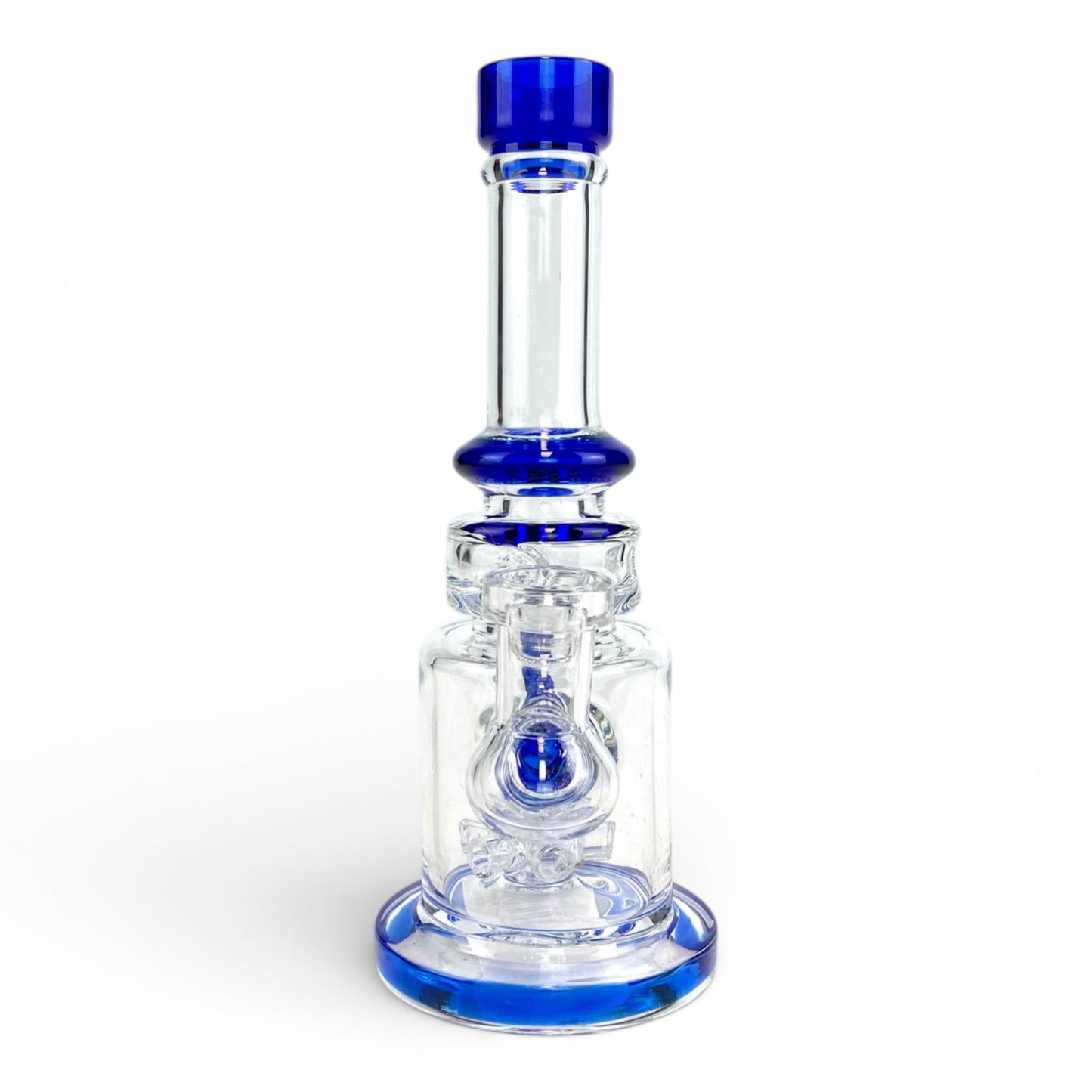 Donut Perc Glass Bong and Dab Rig 17cm Blue - The Bong Baron