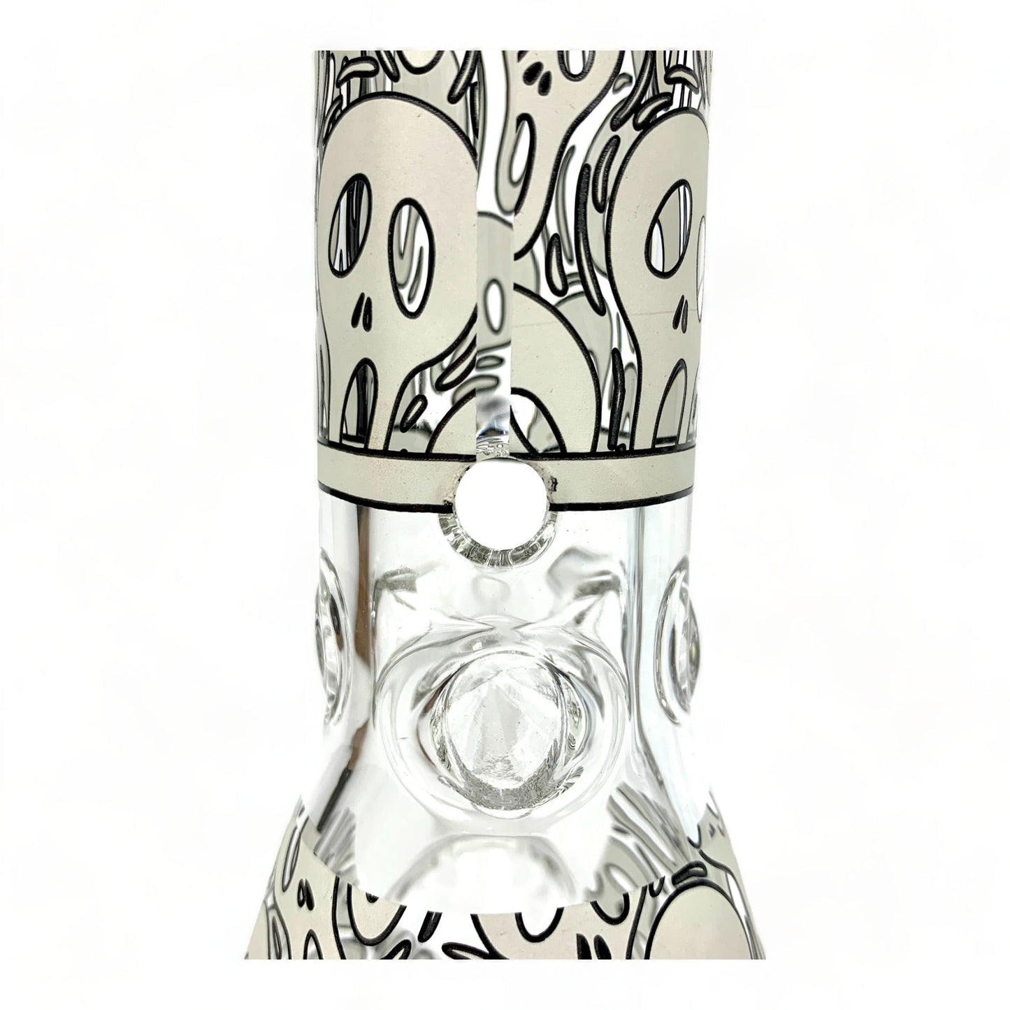 Double Chamber Skull Glow in Dark Beaker Bong 25cm - The Bong Baron