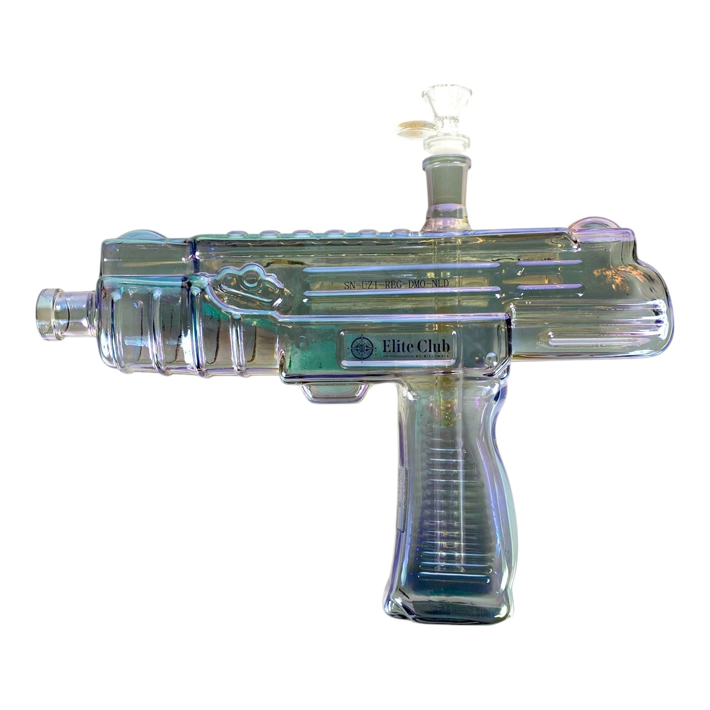 Elite Club Uzi Bong 33cm Iridescent Blue - The Bong Baron
