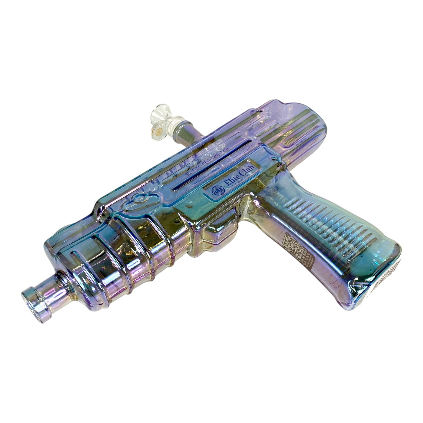 Elite Club Uzi Bong 33cm Iridescent Blue - The Bong Baron