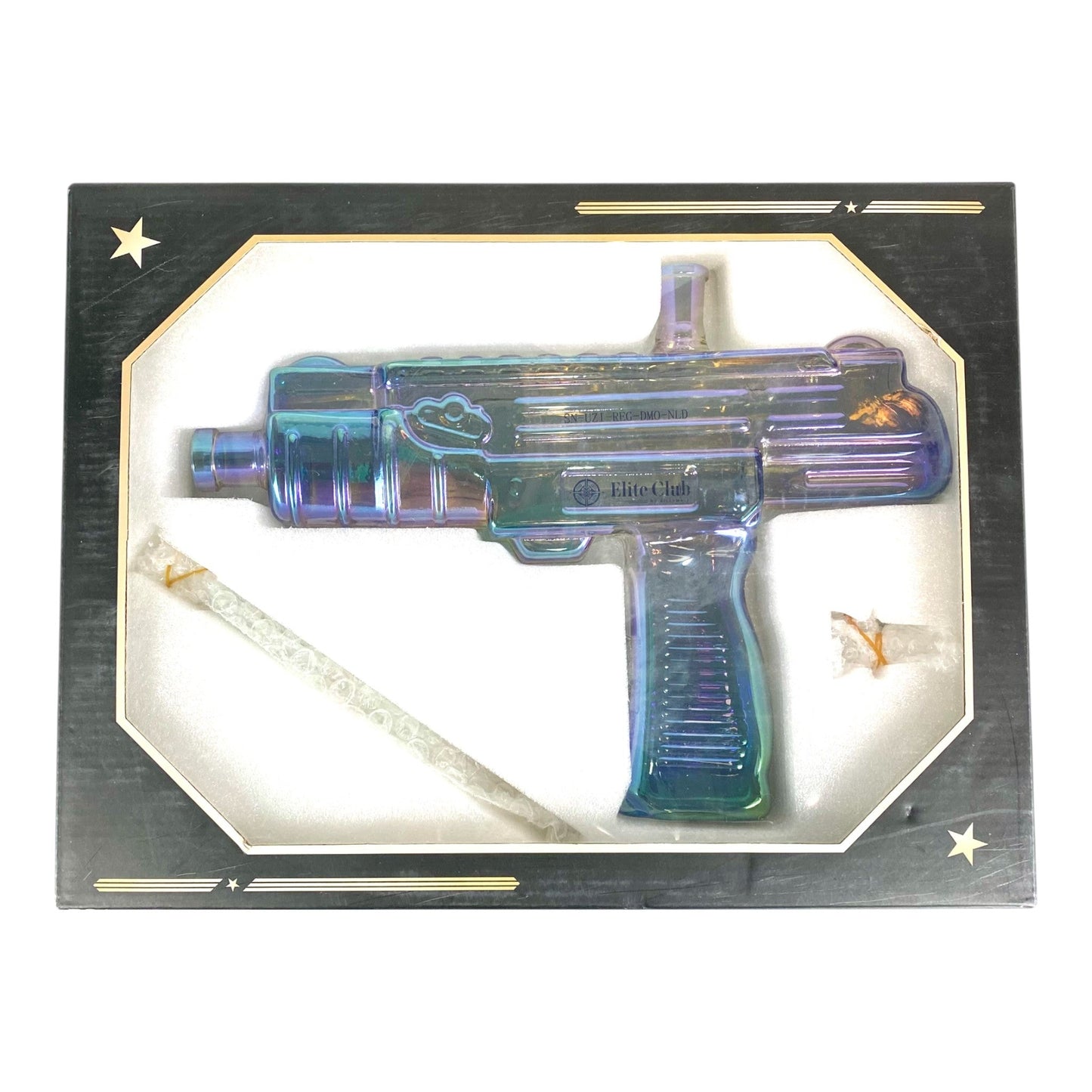 Elite Club Uzi Bong 33cm Iridescent Blue - The Bong Baron