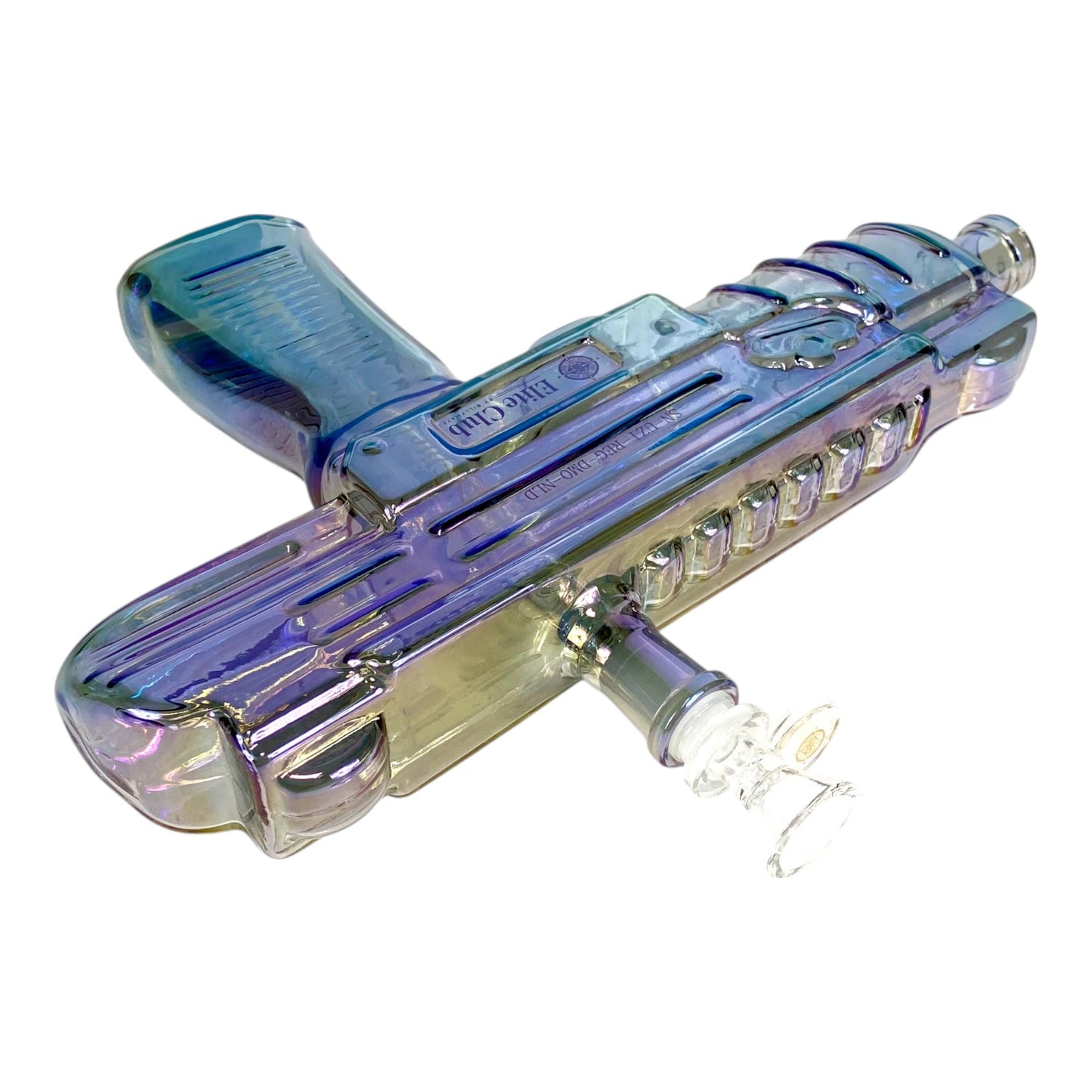 Elite Club Uzi Bong 33cm Iridescent Blue - The Bong Baron