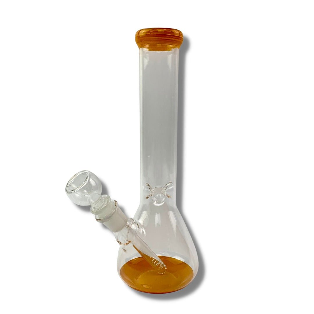Fiesta Glass Beaker Bong Orange Accents 26cm - The Bong Baron