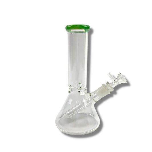 Glass Beaker Bong 20cm Green Accent - The Bong Baron