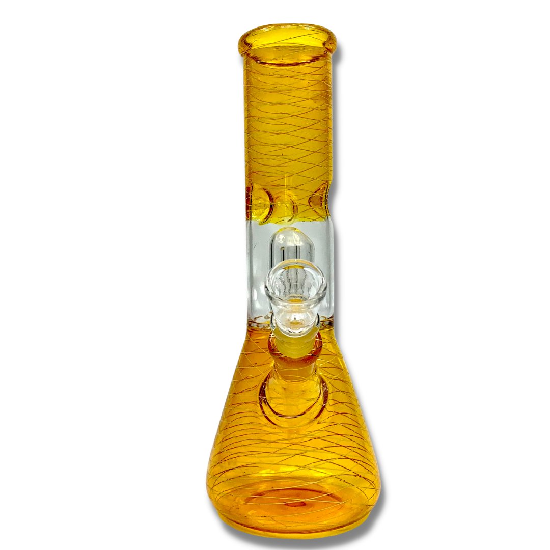 Glass Bong Dome Percolator 20cm Yellow - The Bong Baron