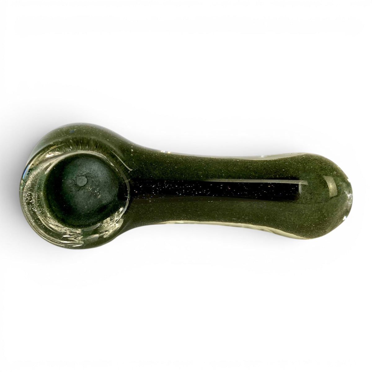 Glitter Strip Hash Pipe 7cm Dark Green - The Bong Baron
