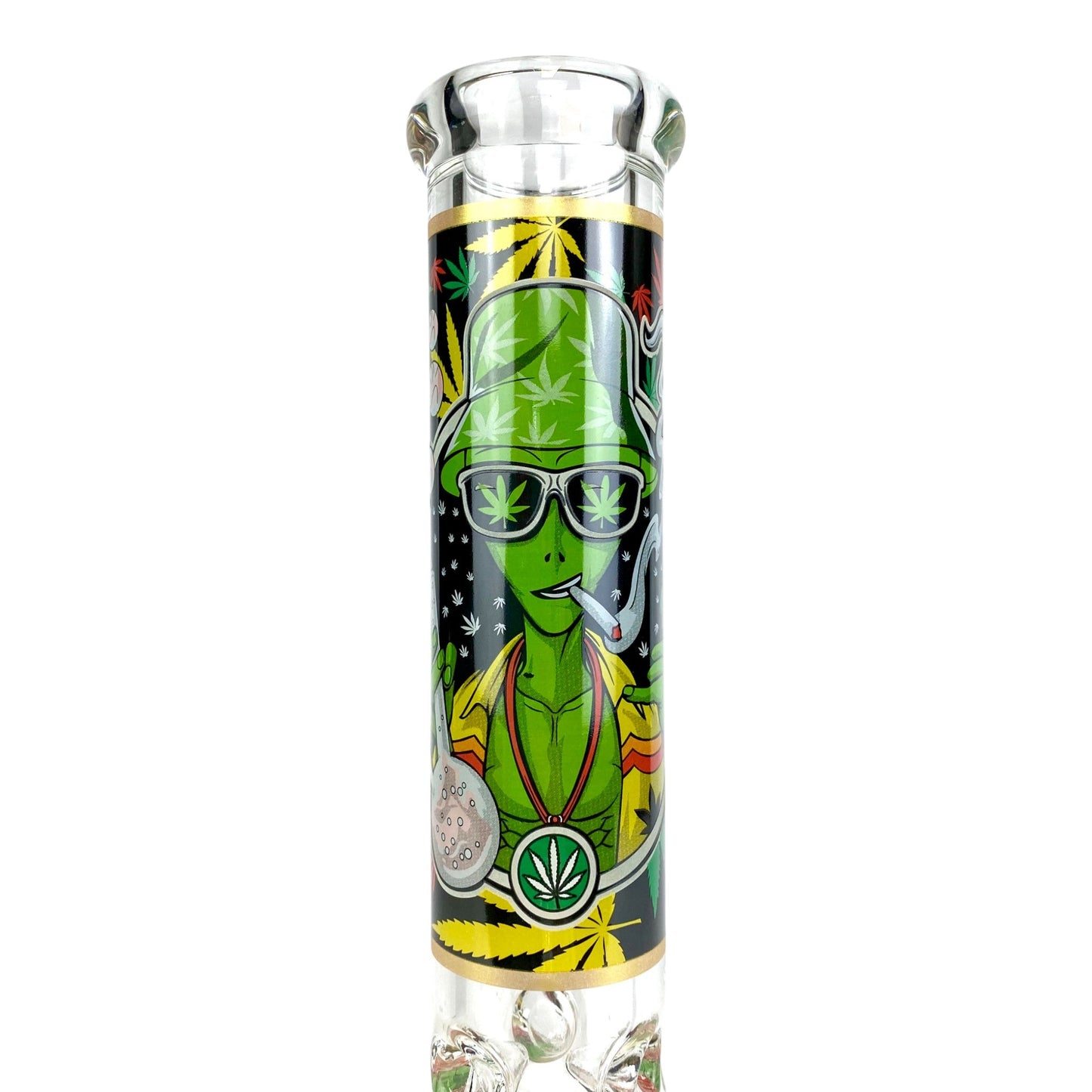 Glow in the Dark 7mm Alien Beaker Bong 35cm - The Bong Baron