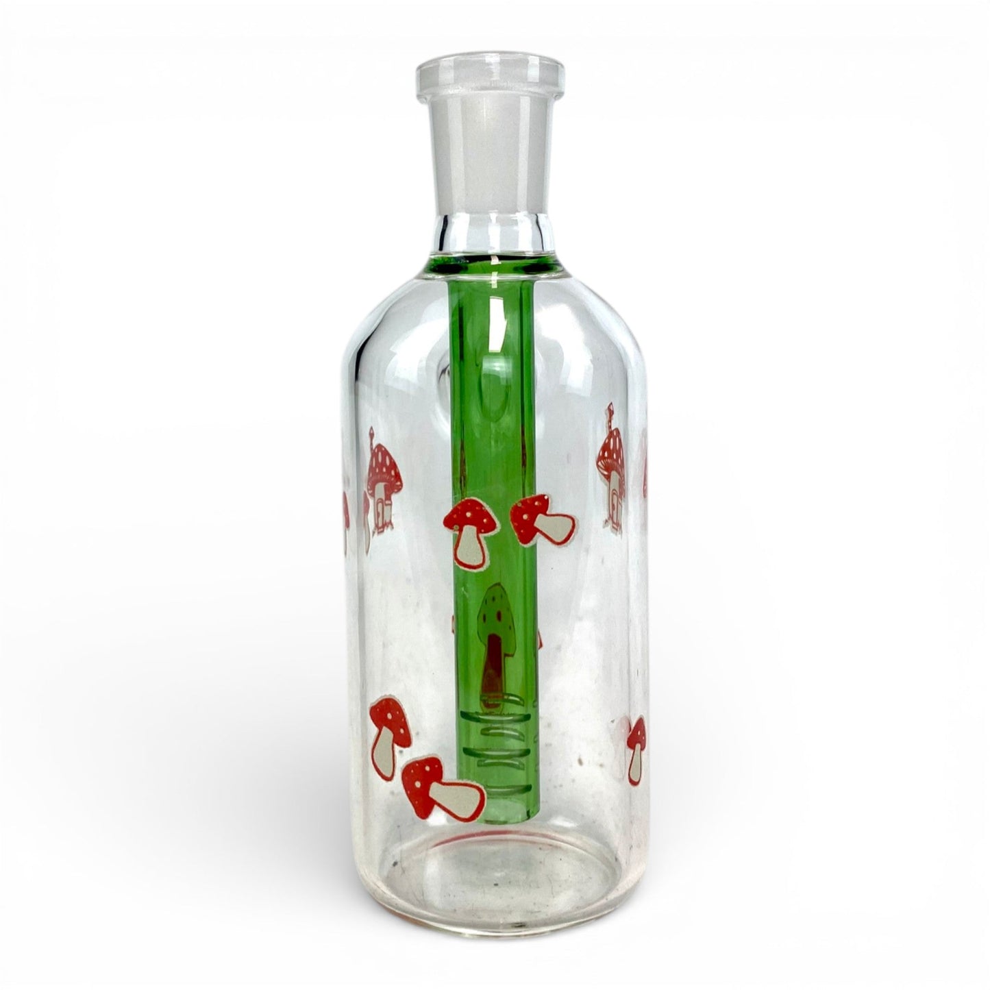 Glow in the Dark Red Mushroom Ash Catcher 14mm 45° - The Bong Baron