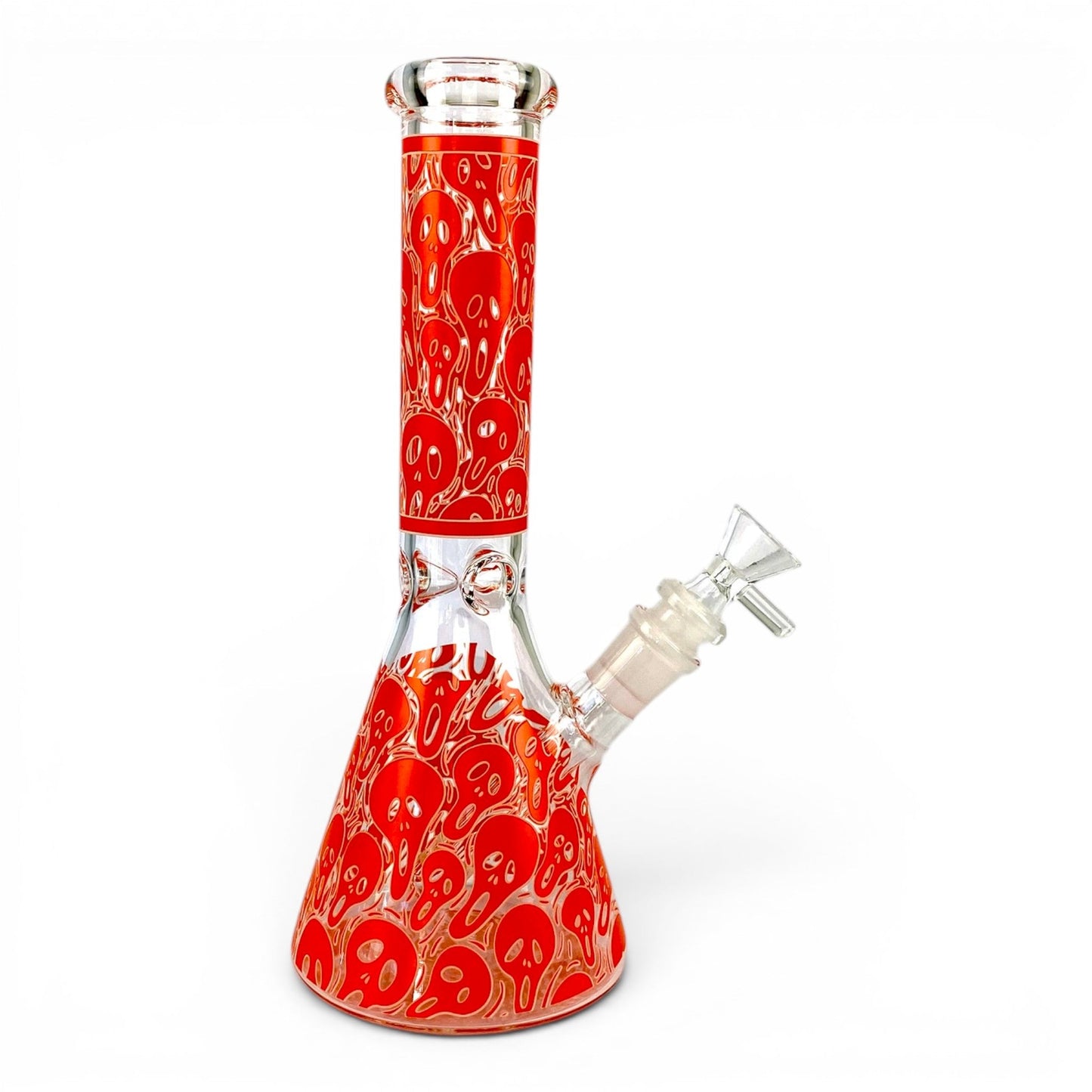 Glow in the Dark Skull Beaker Bong 25cm Orange - The Bong Baron