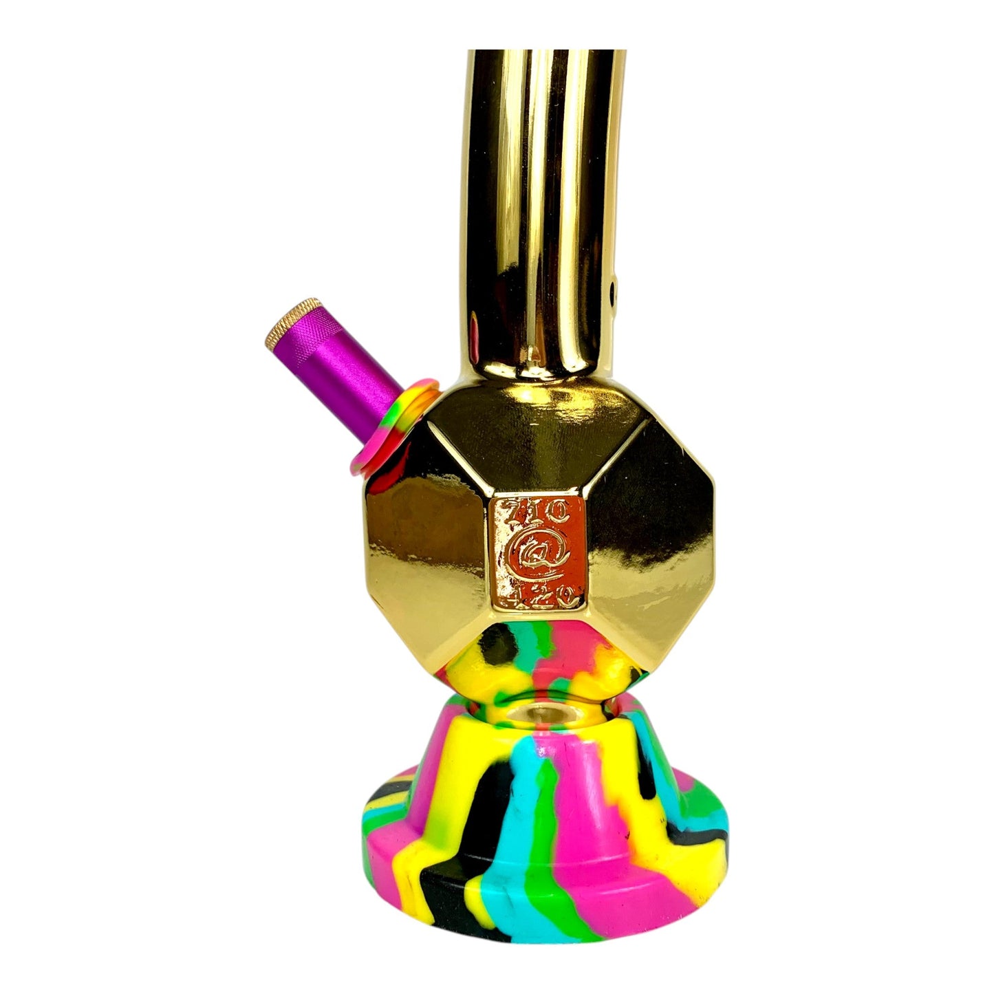 Golden Honeycomb Glass Bong 28cm - The Bong Baron