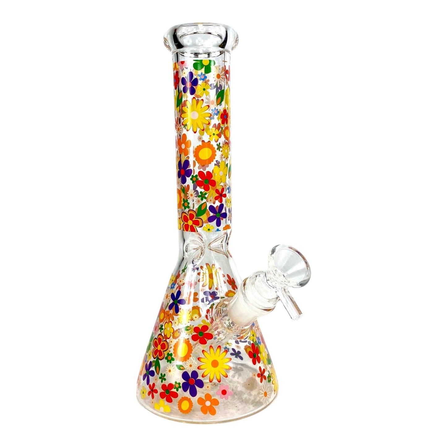 Happy Flowers Beaker Bong 25cm - The Bong Baron