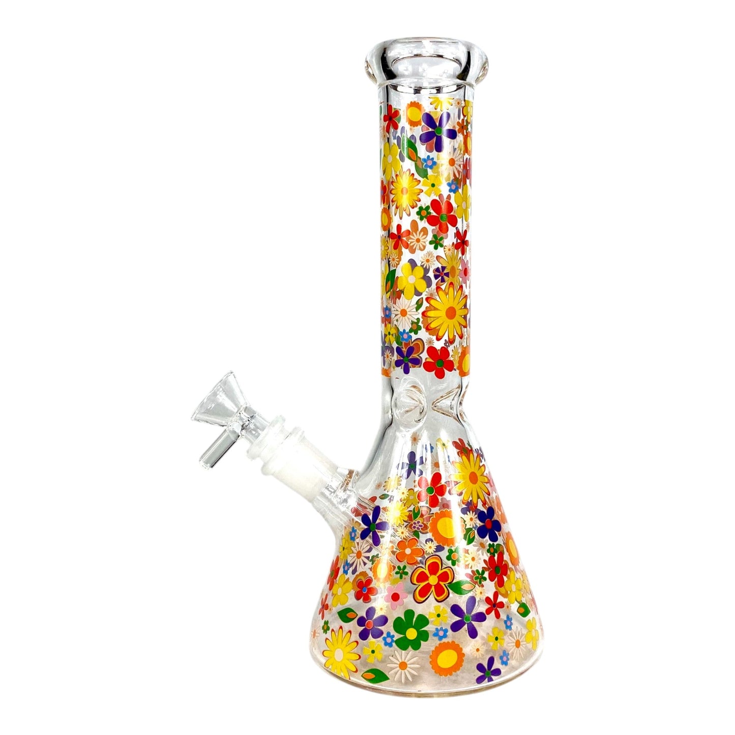Happy Flowers Beaker Bong 25cm - The Bong Baron